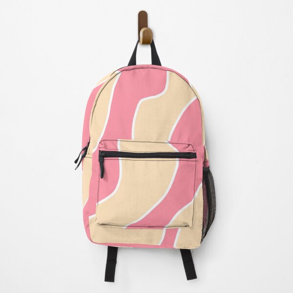 Item preview, cuadro de líneas irregulares rellenas con color rosa y beige designed and sold by ArtKar.