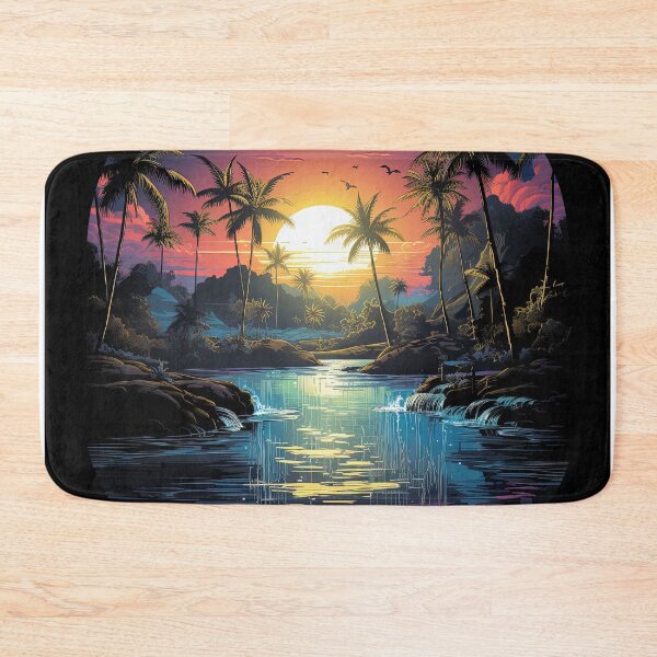 Item preview, thermal pools with palm trees designed and sold by artyficial-.