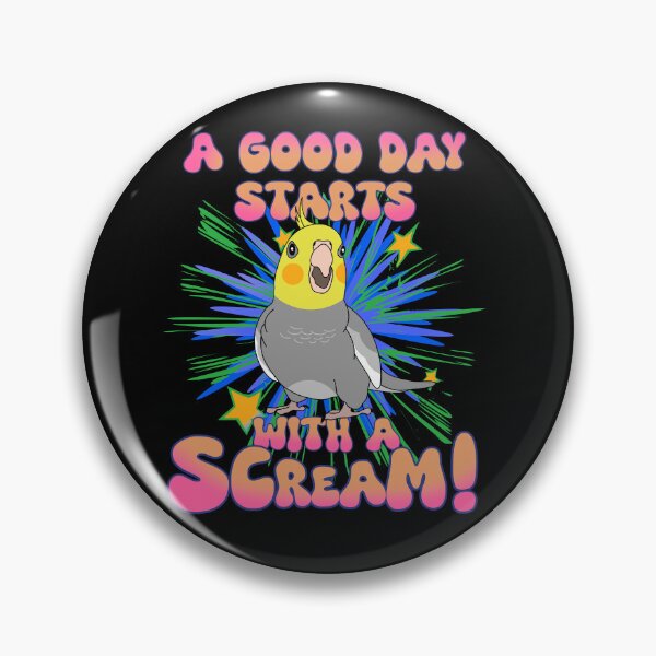 Item preview, A Good Day starts with a Scream! Classic Cockatiel doodle designed and sold by FandomizedRose.