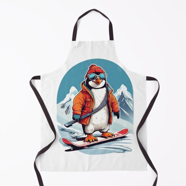 Item preview,  brave penguin snowboarding in the mountains designed and sold by Karaz's Animal Kingdom.
