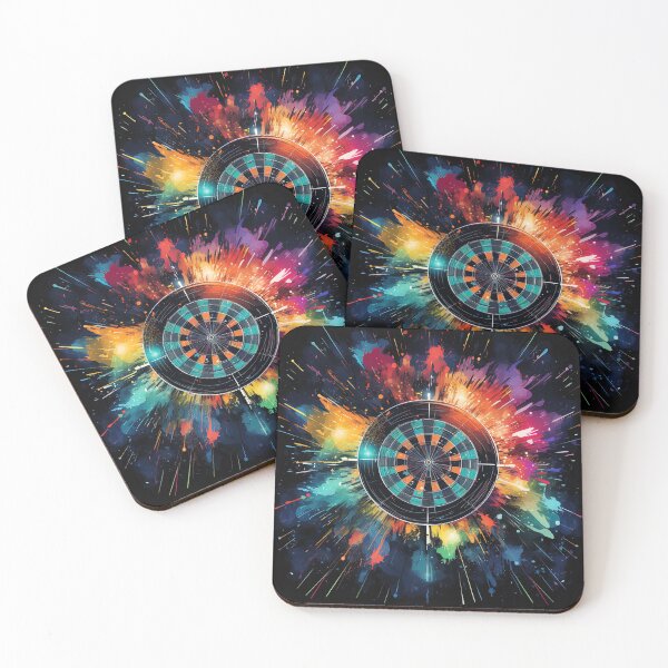 Item preview, watercolor darts at a target board to score points designed and sold by artyficial-.