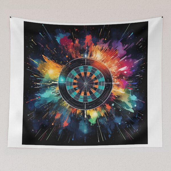 Item preview, watercolor darts at a target board to score points designed and sold by artyficial-.