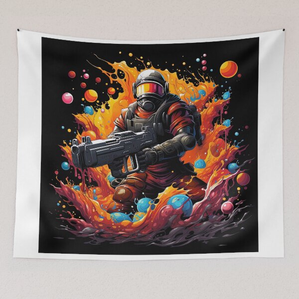 Item preview, watercolor warrior Engage in a playful battle using foambased Nerf blasters designed and sold by artyficial-.