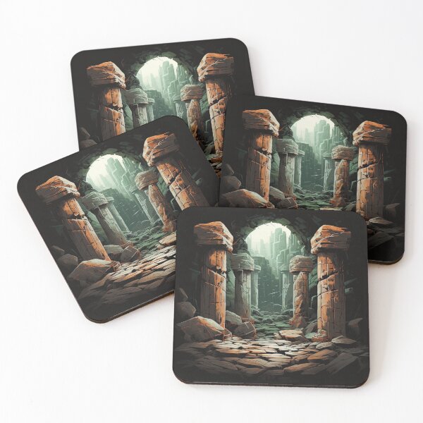 Item preview, sandstone pillars in a cave during moonlight designed and sold by artyficial-.