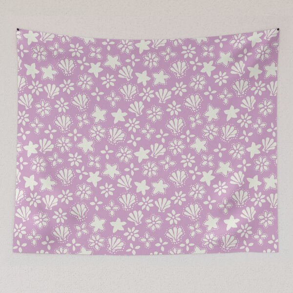Item preview, BOHO SEASHELLS AND STARFISH COCONUT GIRL PURPLE CREAM designed and sold by blomastudios.