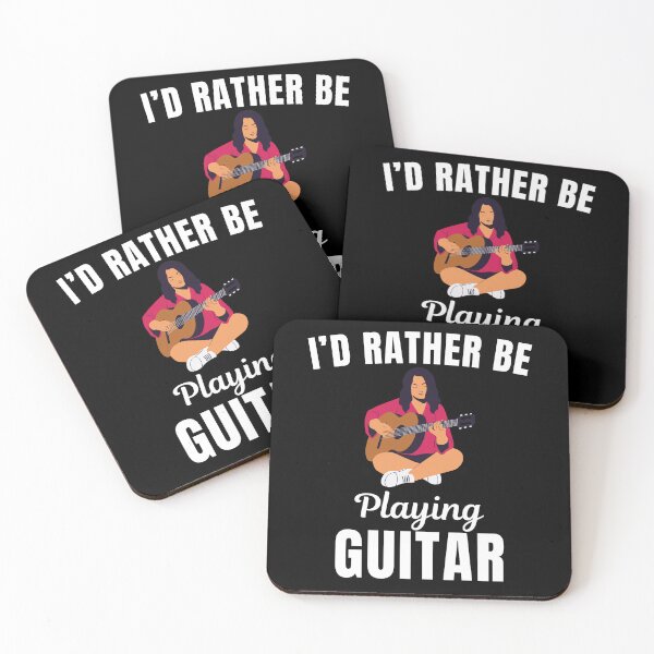 Item preview, I'd rather be playing guitar, funny guitarist, guitar instrument players lovers and musicians saying or quote designed and sold by NBSStore.