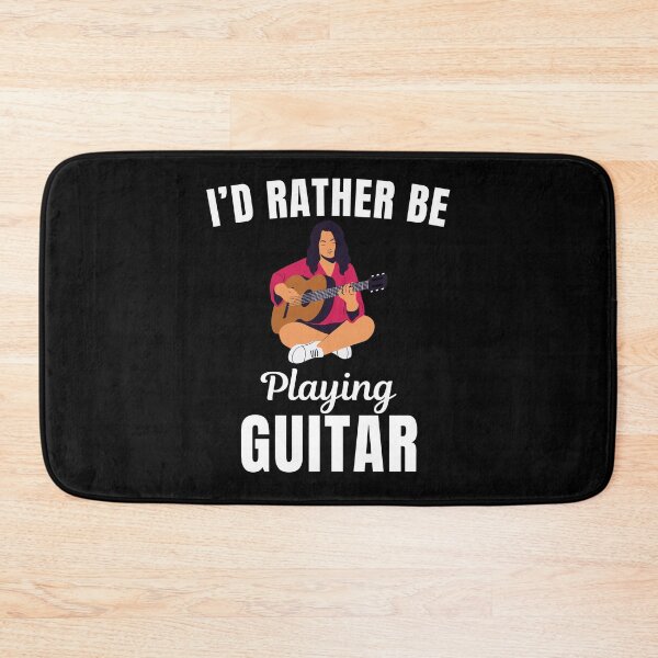 Item preview, I'd rather be playing guitar, funny guitarist, guitar instrument players lovers and musicians saying or quote designed and sold by NBSStore.
