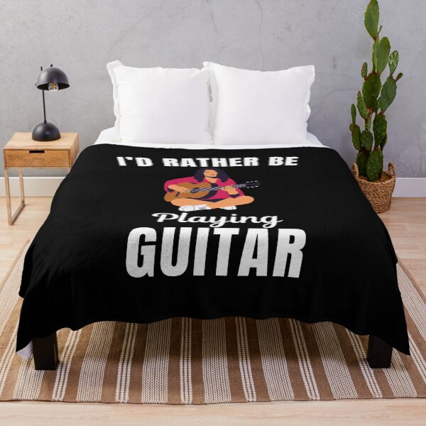 Item preview, I'd rather be playing guitar, funny guitarist, guitar instrument players lovers and musicians saying or quote designed and sold by NBSStore.