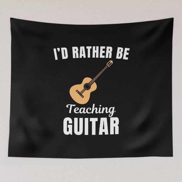 Item preview, I'd rather be teaching guitar, funny guitarist, guitar instrument teachers instructors and musicians saying or quote designed and sold by NBSStore.
