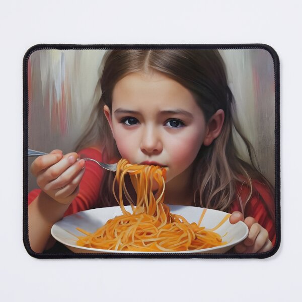 Item preview, Girl Eating Spaghetti designed and sold by KeyDesignDecor.