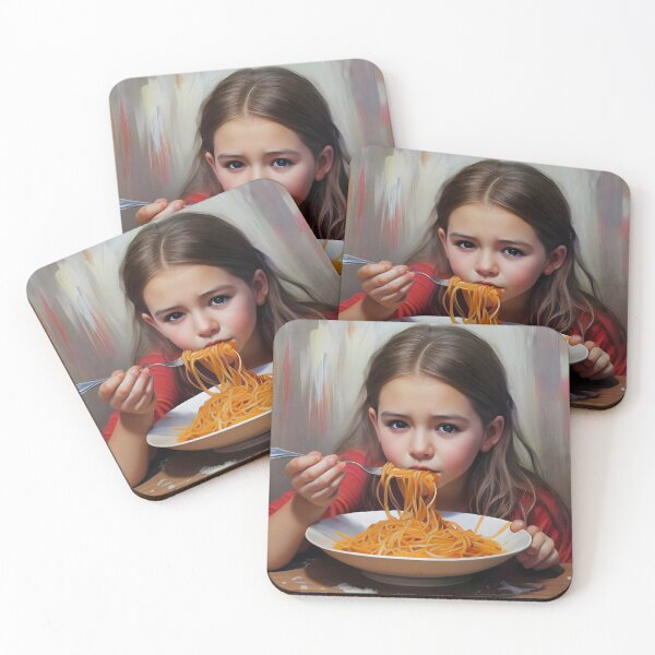 Item preview, Girl Eating Spaghetti designed and sold by KeyDesignDecor.