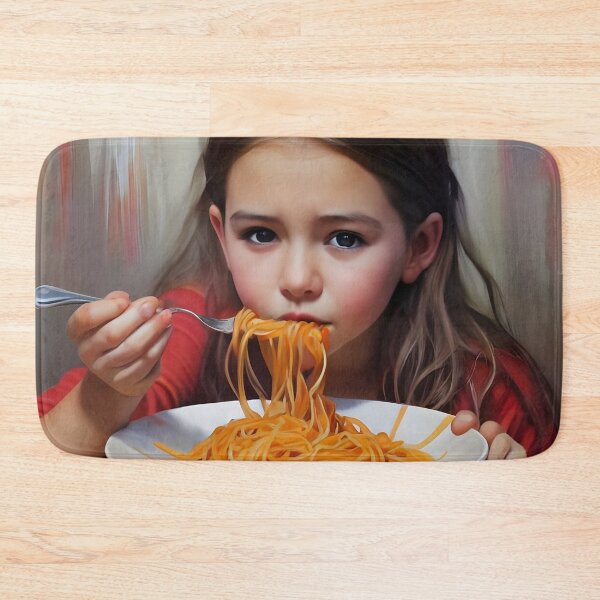 Item preview, Girl Eating Spaghetti designed and sold by KeyDesignDecor.