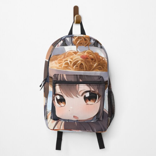 Item preview, Chibi Anime Girl Eating Spaghetti designed and sold by KeyDesignDecor.