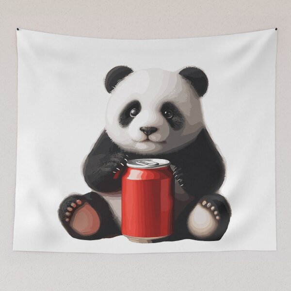 Item preview, Panda with  Red Soda Can designed and sold by LittleSophia1.