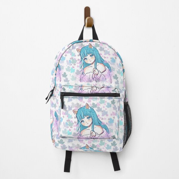 Item preview, girl with cat ears and blue hair and autumn flowers designed and sold by Francycleide  Campos.