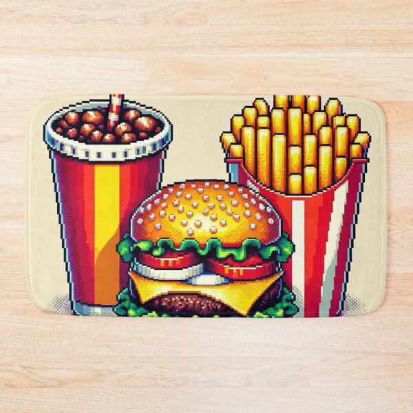 Artikelvorschau, Pixel Art Soda, Burger und Pommes entworfen und verkauft von Zestpond.