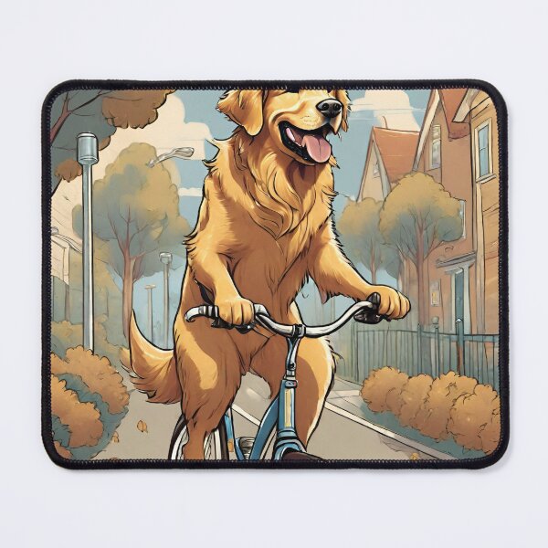 Item preview, Golden retriever on a bike ride designed and sold by SweetRossel.
