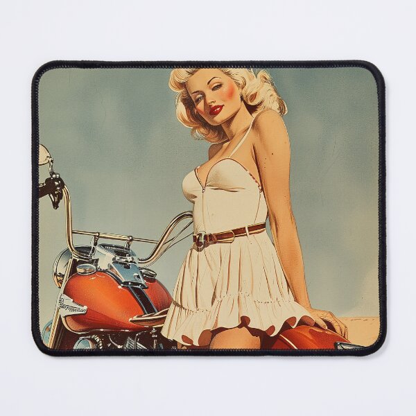 Item preview, Classic Pin Up Girl with a Vintage Harley designed and sold by paulosully.