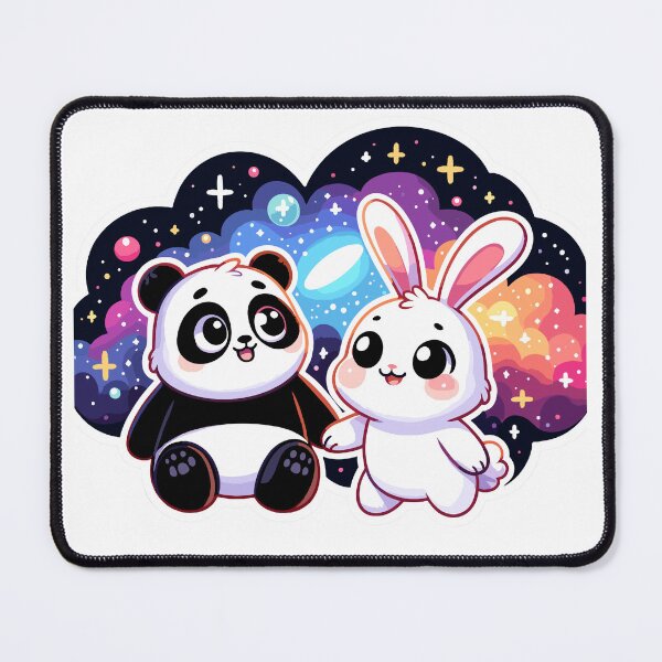 Item preview, Panda and Rabbit Gazing at Galaxy designed and sold by LittleSophia1.