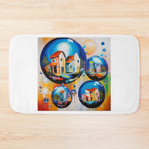 Item preview, Bubble comic project lined with blue and houses inside designed and sold by janjacbu.
