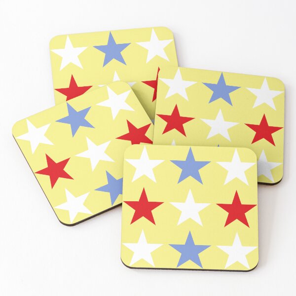 Item preview, Large Red, DANUBE BLUE, WHITE and YELLOW STARS  designed and sold by RachelMacht.