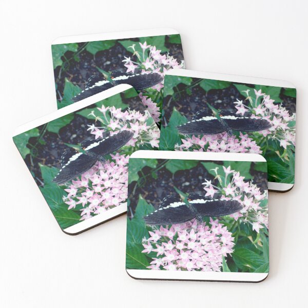 Item preview, Black and White Butterfly on a cluster of Pink Flowers designed and sold by Paula Betz.