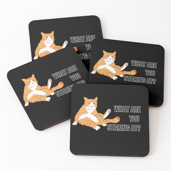 Item preview, What are you staring at? Red dissatisfied cat grooming itself designed and sold by Kate Made ART.
