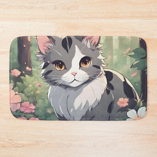 Item preview, Cute anime cat in the forest designed and sold by Lunarweave.