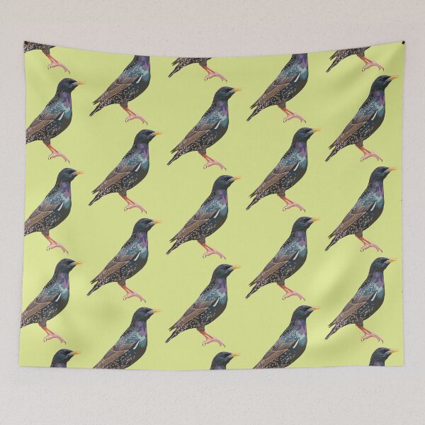 Item preview, S is for Starling ,Starling – Vibrant and Social Songbird Wildlife Illustration designed and sold by PrettylittlepastelUk.