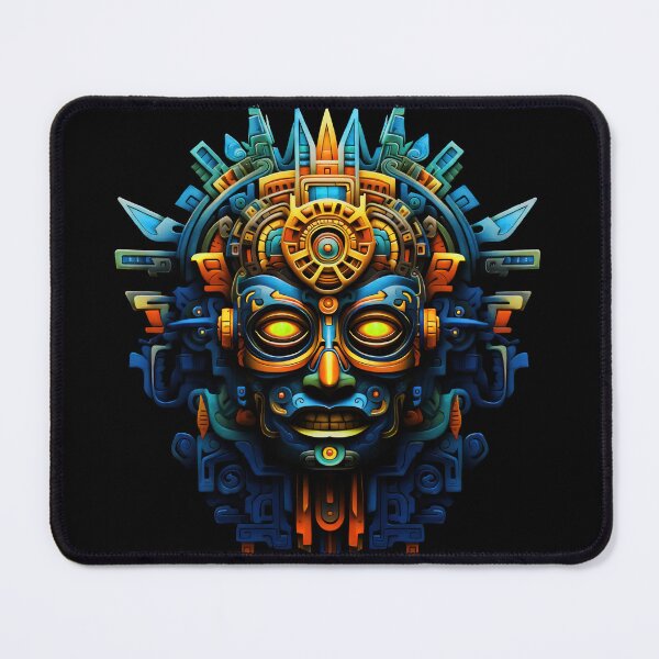Item preview, Maya mask, Mexico mask, Mayan deity, alien mask, tribal mask, psytrance mask, Aztec mask, Indigenous art, Ritualistic mask, Shamanic mask, Aztec culture designed and sold by psytrancedesign.