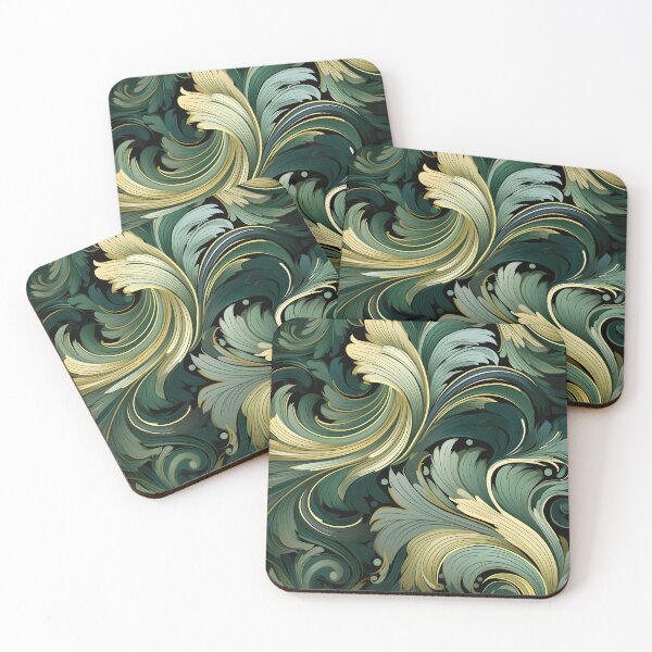 Item preview, green bistro abstract decorative print designed and sold by dcrc.