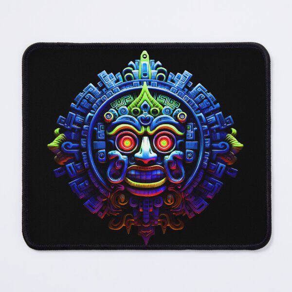 Item preview, Maya mask, Mexico mask, Mayan deity, alien mask, tribal mask, psytrance mask, Aztec mask, Indigenous art, Ritualistic mask, Shamanic mask, Aztec culture designed and sold by psytrancedesign.