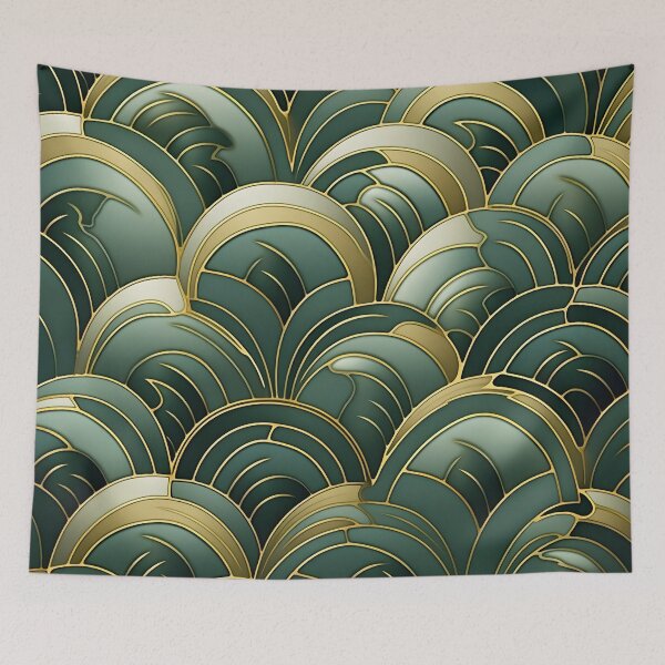 Item preview, green bistro abstract decorative print, designed and sold by dcrc.