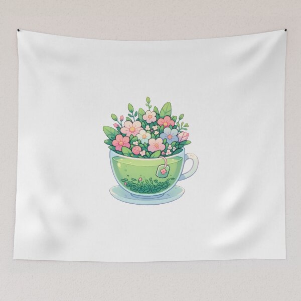Item preview, Blooming Tea Cup Floral Arrangement designed and sold by UmbrellaStudio1.