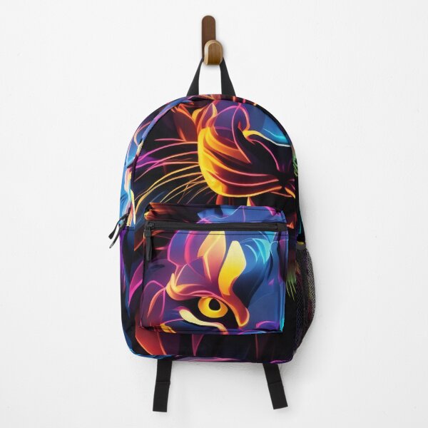Item preview, Cosmic Radiance: Neon Lion's Hypnotic Gaze designed and sold by ArtComixHaven.