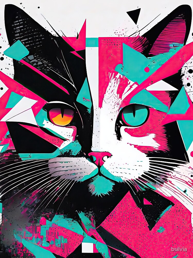 Thumbnail 3 of 3, Scarf, Chromatic Feline Anarchy - Abstract Cat Explosion Design designed and sold by bsilvia.