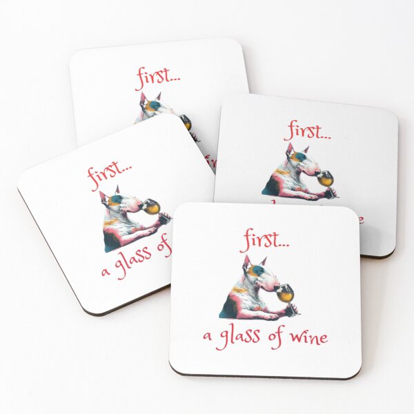 Item preview, drinking wine bull terrier designed and sold by Dbullt.