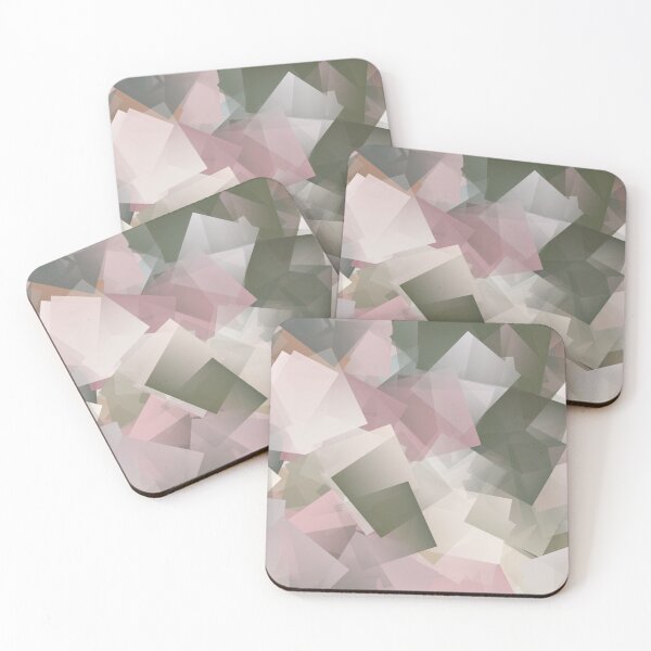 Item preview, Amalgamation of Pink and Green Cubes Abstract Squares designed and sold by pngrktes-art.