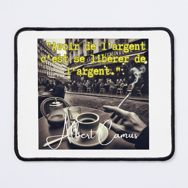 Item preview, Quote in French about money by Albert Camus designed and sold by Kernow-Clothing.