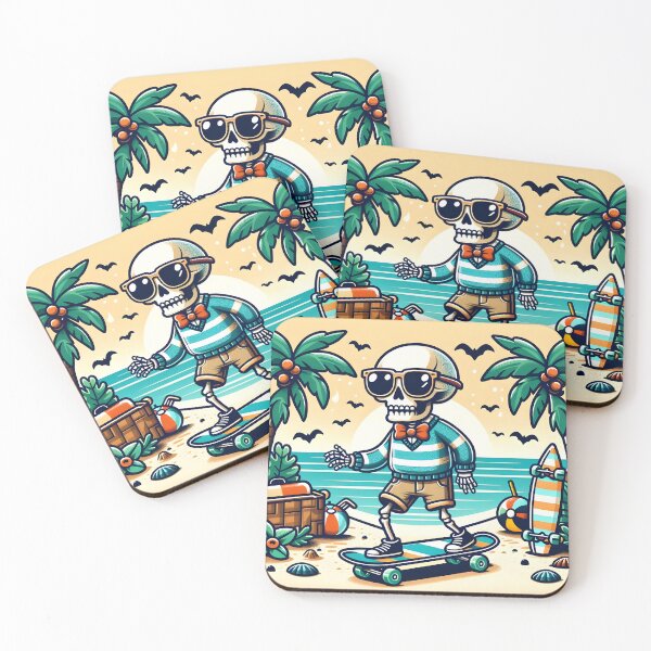 Item preview, Preppy Skeleton on Beach Picnic designed and sold by AnasCreativeHub.