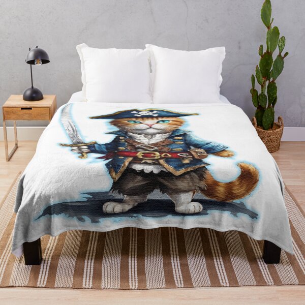 Item preview, Cute street cat wearing a a pirate outfit and a sword designed and sold by jnsmerchstore.