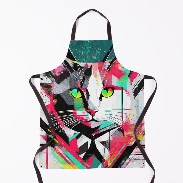 Item preview, Neon Mosaic Cat - Splintered Spectrum Feline Art designed and sold by bsilvia.