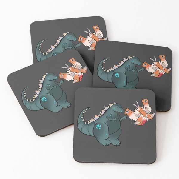Item preview, Godzilla and Mothra designed and sold by CupOIsopod.