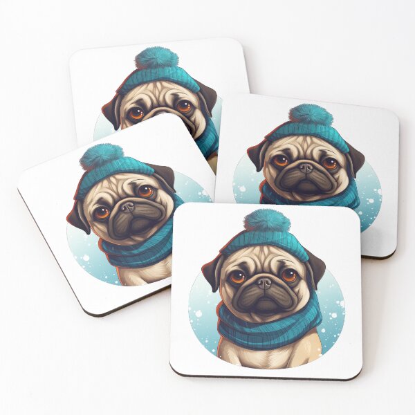 Item preview, Adorable Winter Pug designed and sold by ZombieLH.