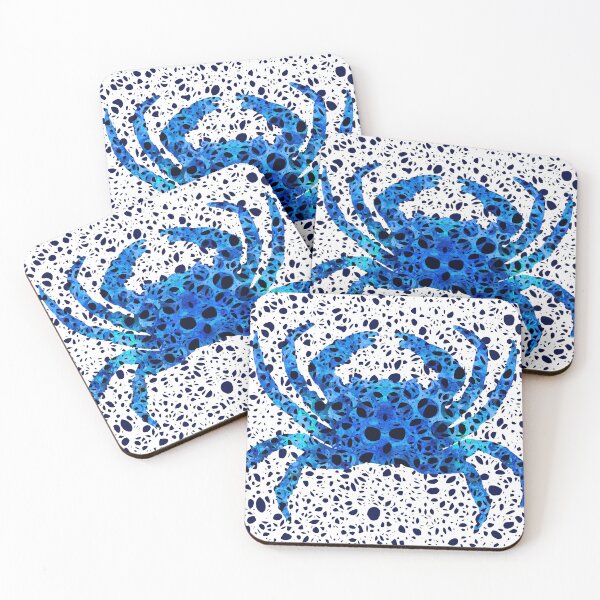 Item preview, Woven Sea Lace Pattern Blue Crab Art 2 designed and sold by Sharon Cummings Art.