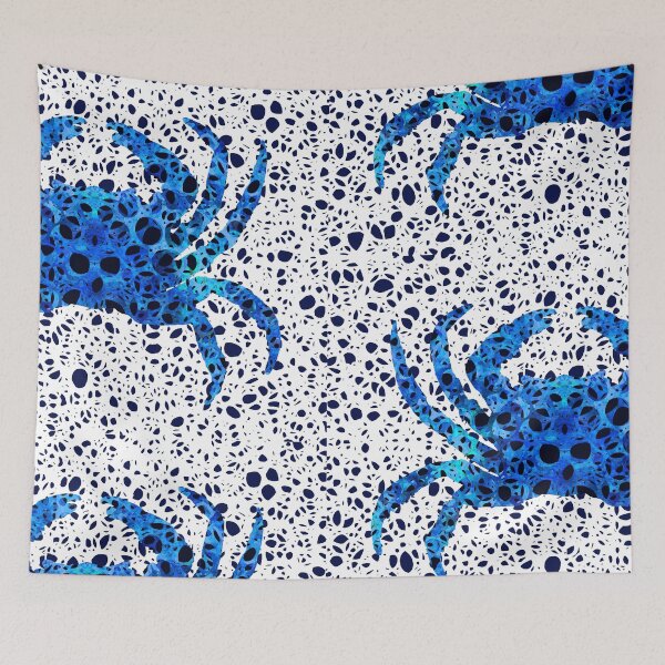 Item preview, Woven Sea Lace Pattern Blue Crab Art 2 designed and sold by Sharon Cummings Art.
