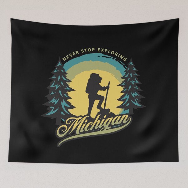 Item preview, Never Stop Exploring Michigan (yellow, green) designed and sold by StonegateArt.