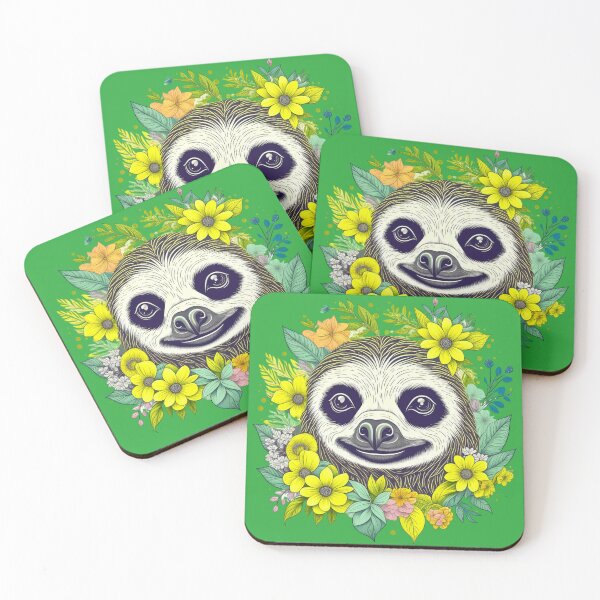 Item preview, Flower Sloth designed and sold by DadDrivenDesign.