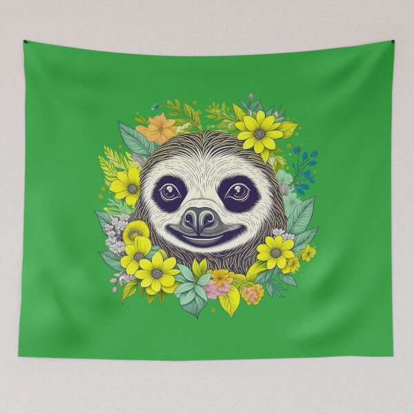 Item preview, Flower Sloth designed and sold by DadDrivenDesign.