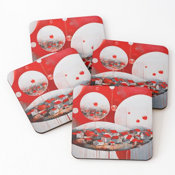 Item preview, Comic strip project white or red bubble and houses on the island designed and sold by janjacbu.